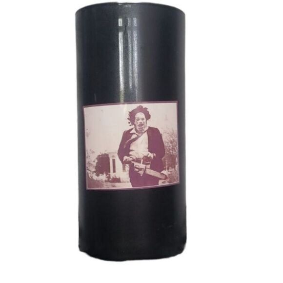Upcycled  Glass Texas Chainsaw Massacre Horror Goth Decor Vase - Picture 1 of 9